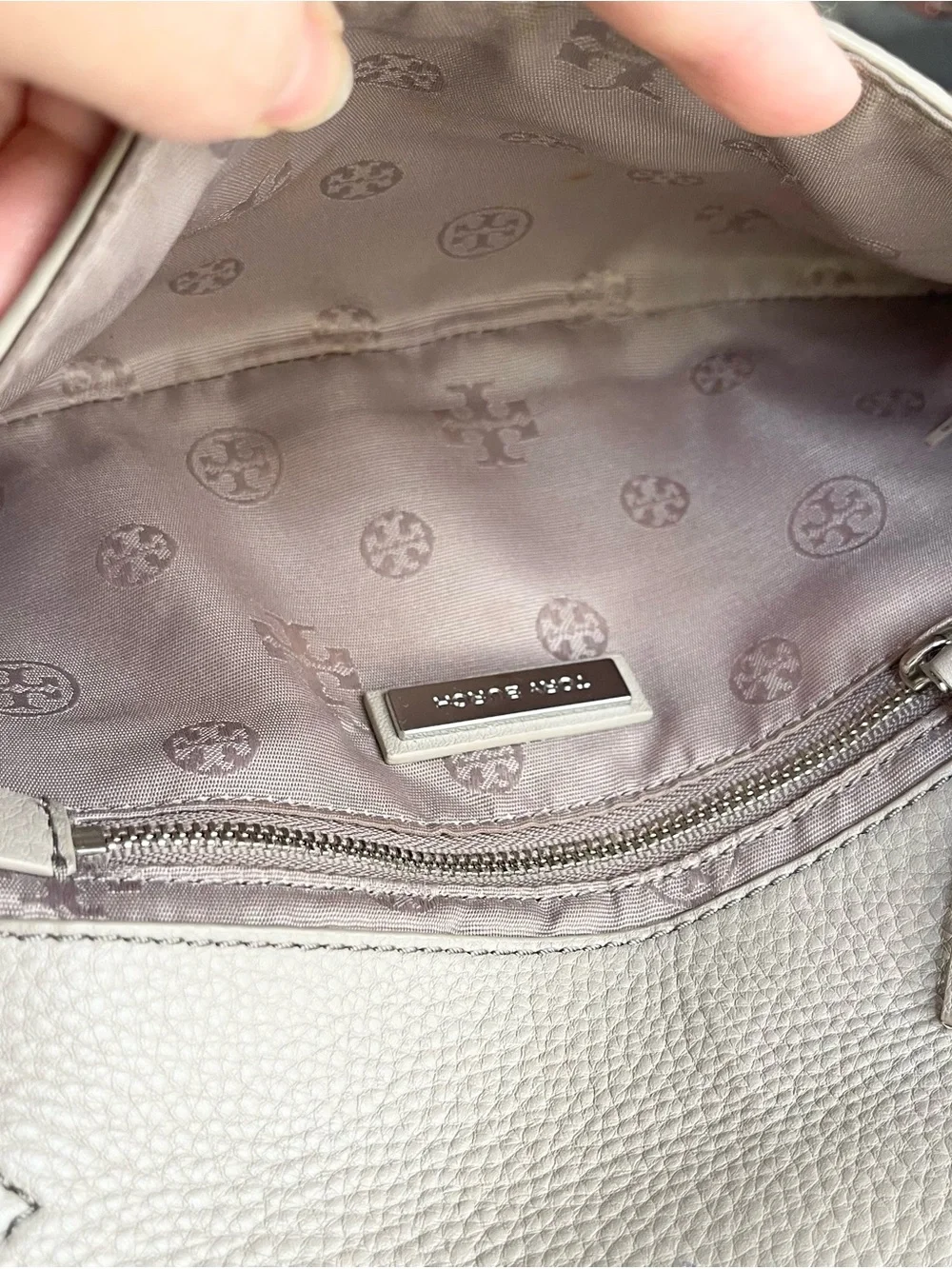 Tory Burch Britten Gray Crossbody Bag